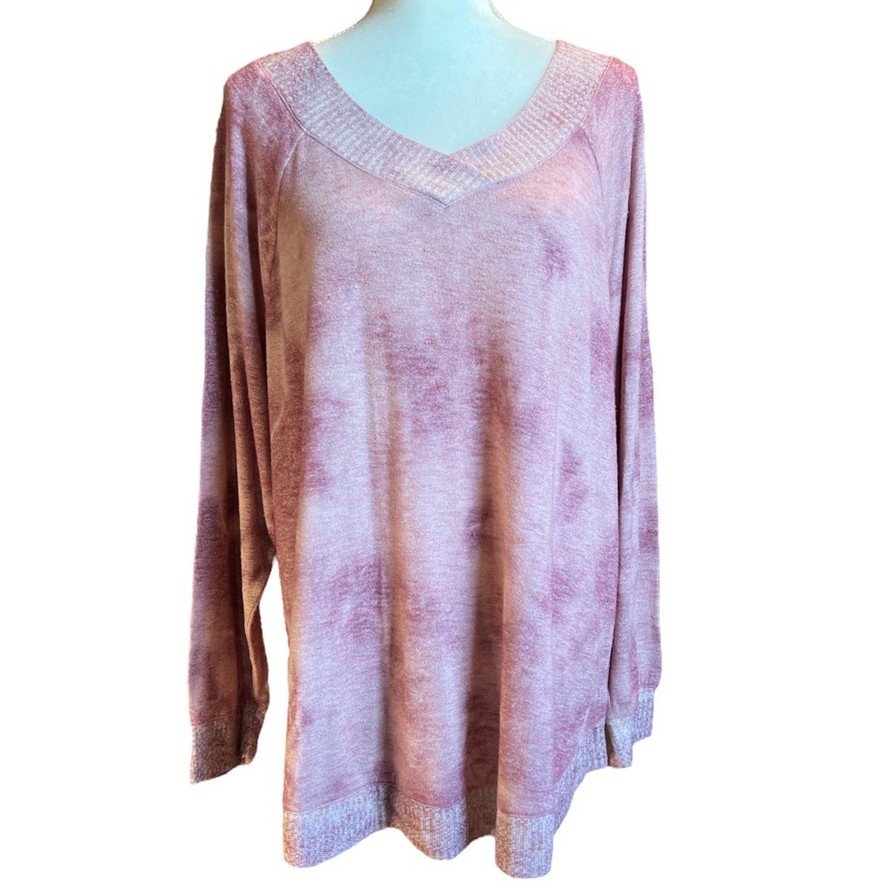 LA Threads EUC tie dyed lightweight long sleeve sweater. Size 1X